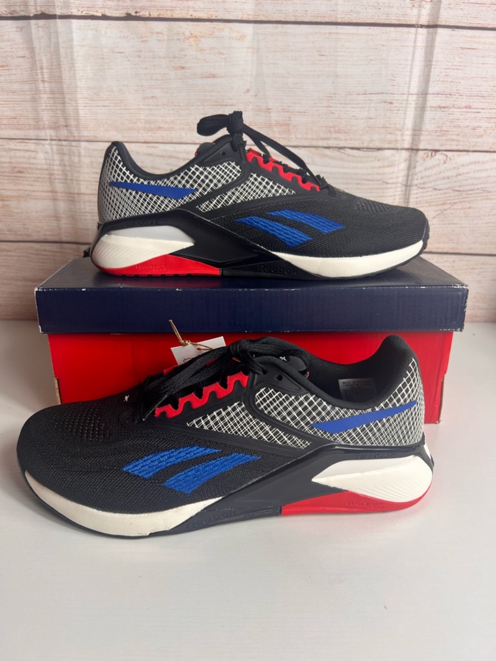 Reebok Nano X2 Men’s Size 8 Training Shoes Black Blue Red IF8167 New in Box